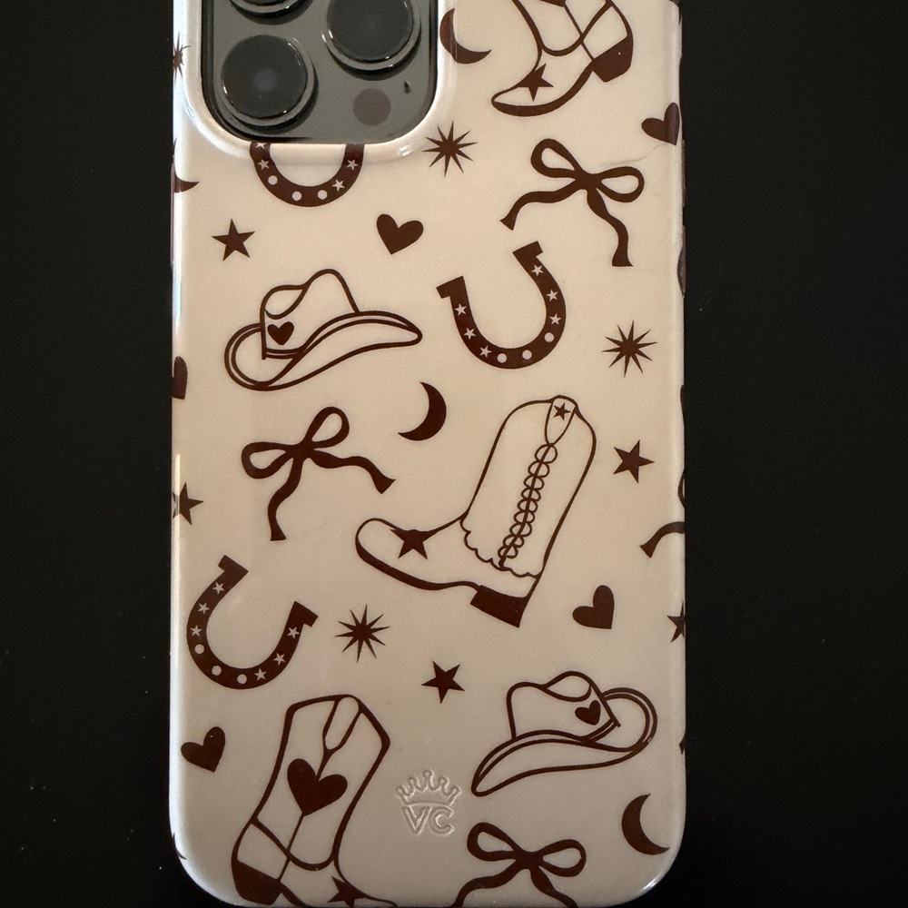 Velvet Caviar Western Theme Phone Case - Brown and Cream